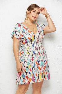 Beach Dress Women Casual V-Neck