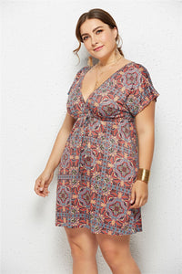 Beach Dress Women Casual V-Neck