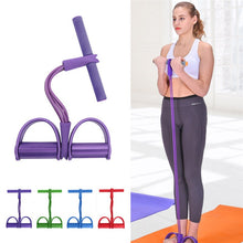 Load image into Gallery viewer, Fitness Gum 4 Tube Resistance Bands Latex Pedal Exerciser Sit-up Pull Rope Expander Elastic Bands
