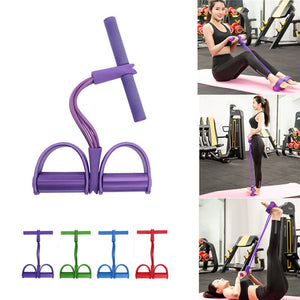 Fitness Gum 4 Tube Resistance Bands Latex Pedal Exerciser Sit-up Pull Rope Expander Elastic Bands